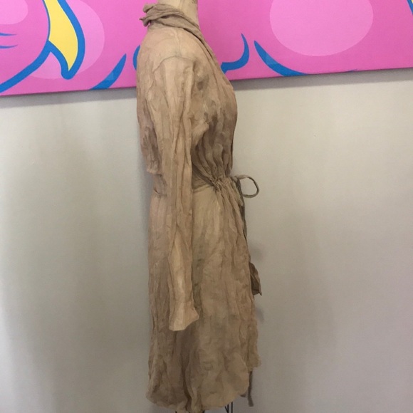 Annette Gortz Tan Cotton Silk Jacket Coat - Picture 5 of 8